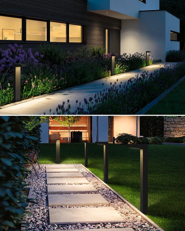Alt view image 4 of 7 - SUNVIE 5W 3000K LED Low Voltage Landscape Pathway Lights Black, 4 Pack | Waterproof, Modern Design, Anti-Glare, 12-24V AC/DC, Die-Cast Aluminum Outdoor Landscape Lighting for Walkway, with Connector