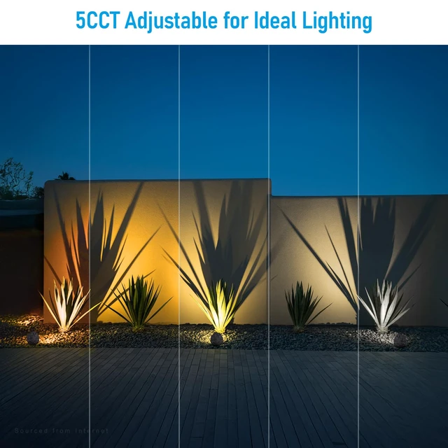 Alt view image 2 of 7 - LEONLITE 2-Pack 5CCT LED Rock Lights Outdoor, Triangle, Dark Gray | 5W Low Voltage Landscape Spot Light for Garden, Yard, Decorative Stone Light, 12-24V AC/DC, CRI90, 200lm, IP65 Waterproof