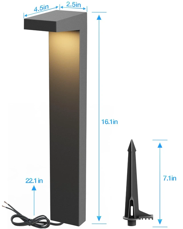 Alt view image 6 of 7 - SUNVIE 5W 3000K LED Low Voltage Landscape Pathway Lights Black, 4 Pack | Waterproof, Modern Design, Anti-Glare, 12-24V AC/DC, Die-Cast Aluminum Outdoor Landscape Lighting for Walkway, with Connector