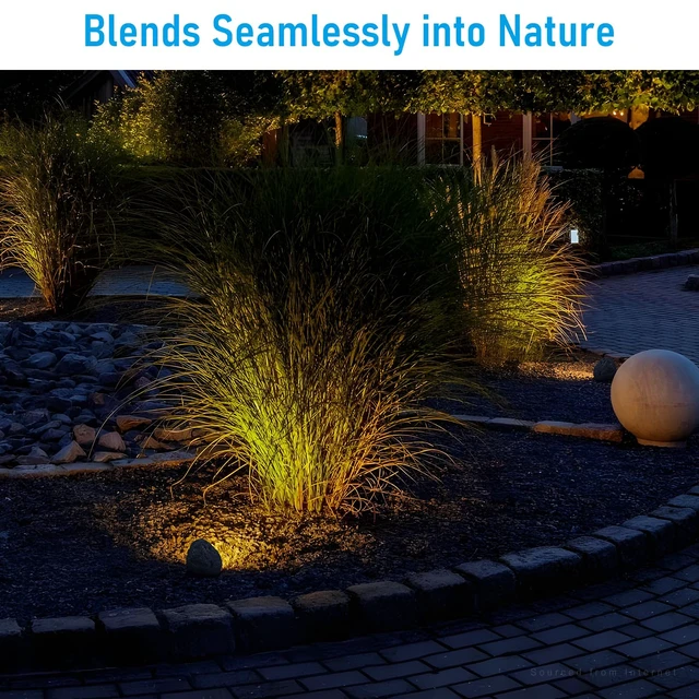 Alt view image 4 of 7 - LEONLITE 2-Pack 5CCT LED Rock Lights Outdoor, Triangle, Dark Gray | 5W Low Voltage Landscape Spot Light for Garden, Yard, Decorative Stone Light, 12-24V AC/DC, CRI90, 200lm, IP65 Waterproof