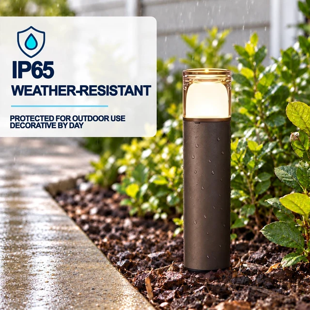 Alt view image 4 of 7 - LL LIGHTING LIVING 2PK Low Voltage Bollard Lights Die-Cast Aluminum & Real Glass Pathway Lights 1.2W 95LM 2700K Warm White G4 Replaceable Bulb Included, Waterproof Outdoor Landscape Lighting