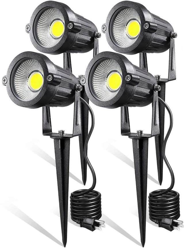 Main image of Z LED Landscape Lights,5W Outdoor Pathway Garden Yard Spotlight,IP65 Waterproof Garden Floodlight,Outdoor Spotlight with Stake,UL Cord 5-ft with Plug 6500K Daylight White(Pack of 4)