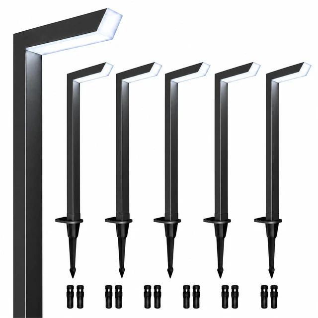 Main image of ShineSeed 6500K Daylight LED Low Voltage Landscape Pathway Lights, 6 Pack | Front and Down Illumination, 12V wired, IP65 aluminum housing, for Walkway Yard Garden Driveway