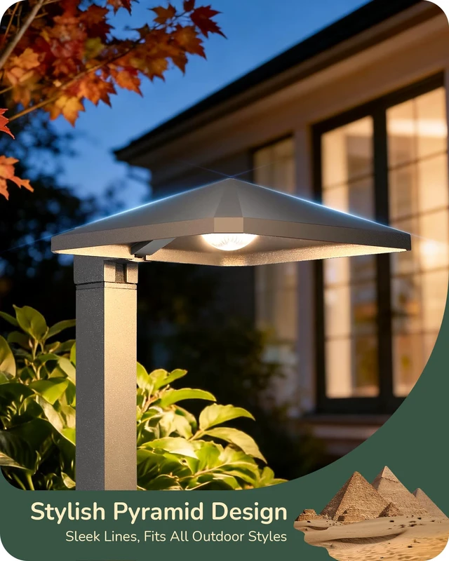 Alt view image 2 of 7 - EDISHINE Low Voltage Landscape Lighting, LED Pathway Lights, 6 Pack | Pyramid Exterior, Aluminum, 3000K & 50000Hrs, Outdoor Path Lights Wired for Garden, Yard, Driveway