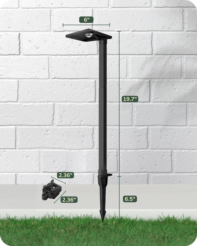 Alt view image 7 of 7 - EDISHINE Low Voltage Landscape Lighting, LED Pathway Lights, 6 Pack | Pyramid Exterior, Aluminum, 3000K & 50000Hrs, Outdoor Path Lights Wired for Garden, Yard, Driveway