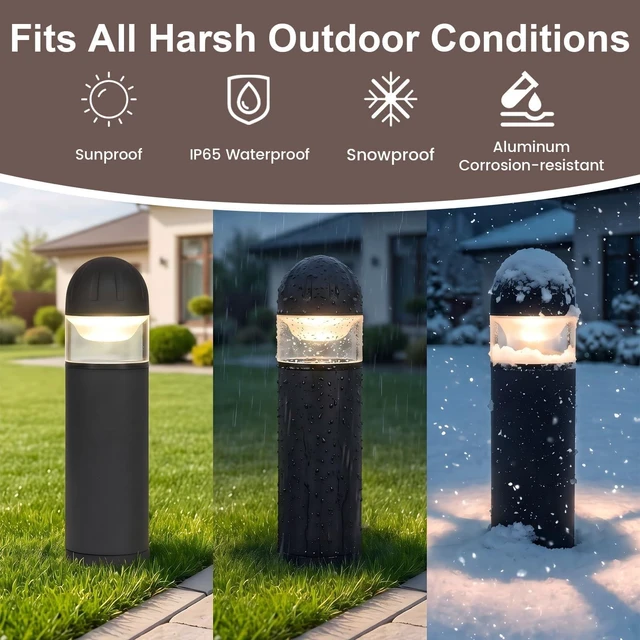 Alt view image 6 of 7 - MULANDI Low Voltage Landscape Lighting Aluminum LED Bollard Lights 2 Pack | 2W 200LM 12V Waterproof Low Voltage Pathway Lights, 3000K Warm White Driveway Pathway Walkway lights, ETL UL CSA Listed