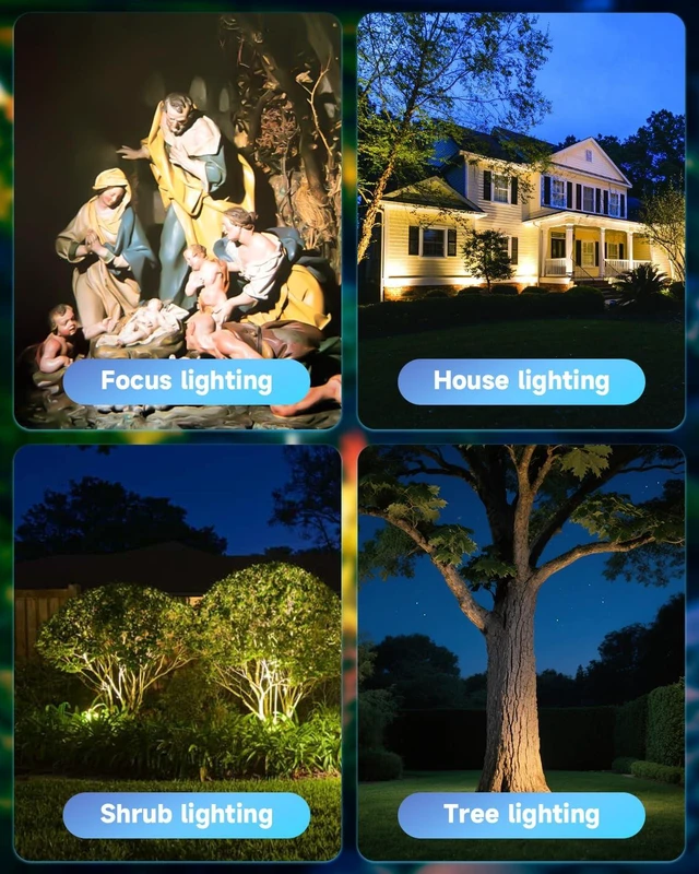 Alt view image 4 of 6 - Noobibaba Outdoor Spotlight Low Voltage Landscape Lighting 4W MR16 2-Pack | Aluminum Landscape Spotlights, Waterproof IP65, Replaceable MR16 LED Bulb 12V 2700K, Low Voltage Outdoor Spot Light for Yard