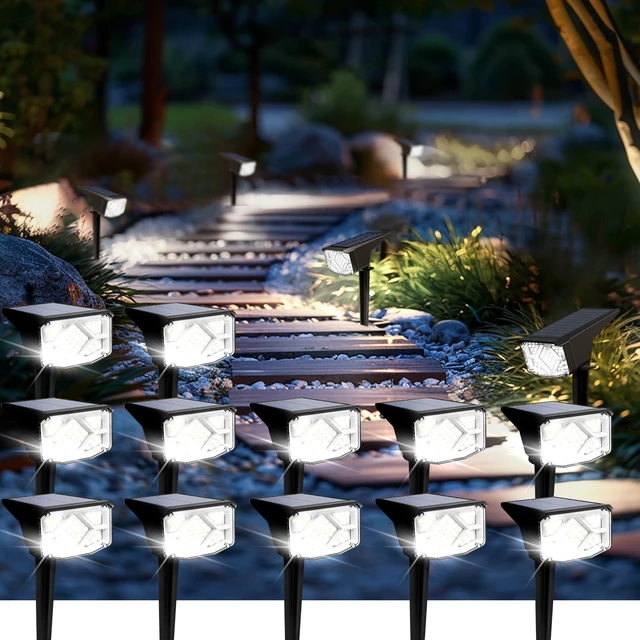 Main image of SOLPEX Solar Spot Lights Outdoor Waterproof 12 Pack Cool White | Solar Landscape Spotlights Outdoor, Compact Design Spot Lights, Flood Lights for Garden Yard Pathway House Tree Outside