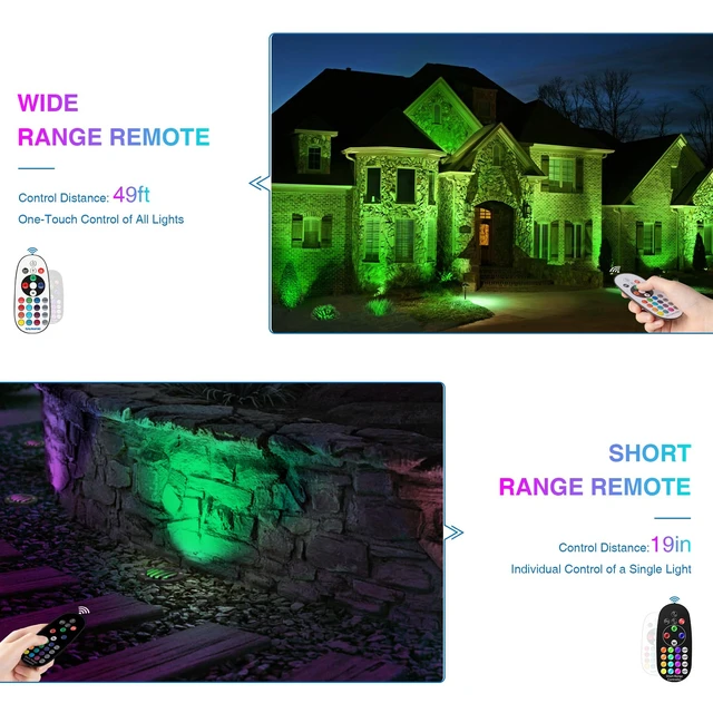 Alt view image 3 of 7 - SUNVIE 8-Pack RGB Well Lights Low Voltage Landscape Lighting, Grated Top | 12-24V AC/DC, Waterproof, Color Changing, Die-Cast Aluminum, LED In-Ground Lights for Holiday, Connectors Included