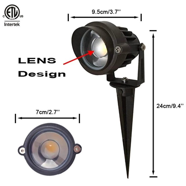 Alt view image 3 of 7 - ALEDECO 8Pack 5W Low Voltage Landscape Lights with Connectors Outdoor Lighting 24V AC/DC Focusing Lens LED Landscape Spotlights,600LM Warm White Waterproof Outdoor Garden Yard Lights