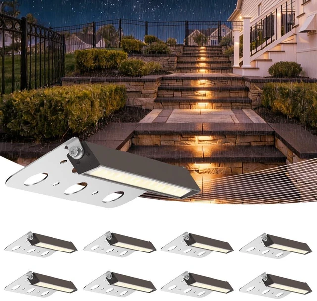 Main image of 8 Pack 7 inch Retaining Wall Lights, Low Voltage Hardscape Lighting | 5W LED Landscape Lighting, 2700K Warm White, AC/DC 12-24V, 500LM Brightness, IP65 Waterproof for Walls Steps Patios Fire Pits