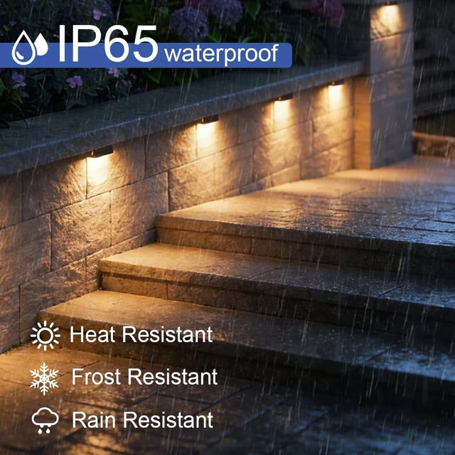 Alt view image 5 of 7 - 8 Pack 7 inch Retaining Wall Lights, Low Voltage Hardscape Lighting | 5W LED Landscape Lighting, 2700K Warm White, AC/DC 12-24V, 500LM Brightness, IP65 Waterproof for Walls Steps Patios Fire Pits