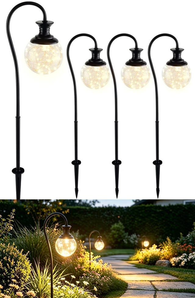 Main image of 2.5W Glass Globe Low Voltage Pathway Lights, 2700K IP65 136LM 12-24V AC/DC | Landscape Lighting Low Volt Path Lights, Decroative LED Garden Lighting for Path, Patio, Yard, Walkway