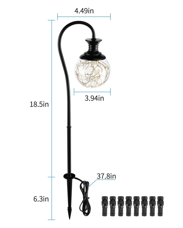 Alt view image 3 of 7 - 2.5W Glass Globe Low Voltage Pathway Lights, 2700K IP65 136LM 12-24V AC/DC | Landscape Lighting Low Volt Path Lights, Decroative LED Garden Lighting for Path, Patio, Yard, Walkway