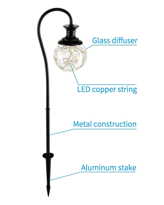 Alt view image 4 of 7 - 2.5W Glass Globe Low Voltage Pathway Lights, 2700K IP65 136LM 12-24V AC/DC | Landscape Lighting Low Volt Path Lights, Decroative LED Garden Lighting for Path, Patio, Yard, Walkway