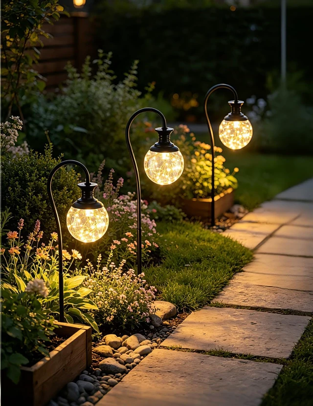 Alt view image 6 of 7 - 2.5W Glass Globe Low Voltage Pathway Lights, 2700K IP65 136LM 12-24V AC/DC | Landscape Lighting Low Volt Path Lights, Decroative LED Garden Lighting for Path, Patio, Yard, Walkway