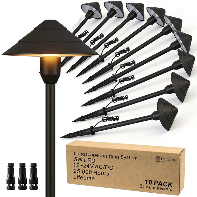 Main image of DAMAING 5W Landscape Lighting Low Voltage 12-24V Outdoor Lights for Pathway | 12V-24V Low Voltage Landscape Lights, IP65 Path Lights for Yard Walkway, Acrylic lens anti-yellowing Garden Lights