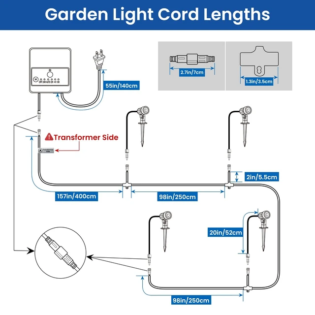 Alt view image 6 of 7 - PETLIK Low Voltage Landscape Lights Kit, Plug & Play 3W Warm White, 4-Pack | 2700K Outdoor Spotlights with Photocell Transformer Dusk to Dawn, IP66 Waterproof Landscape Lights for Patio Garden Yard