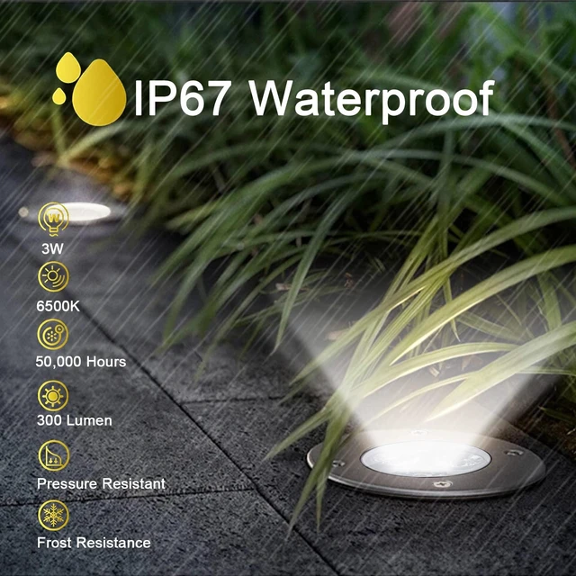 Alt view image 5 of 7 - AHSELLUS Low Voltage In-ground Lights LED Well Light Landscape Light with Connectors 3W 12V 24V Waterproof IP67 Pathway Lights Outdoor spotlights Trees Flags for Garden,Yard,Tree (Cool White)