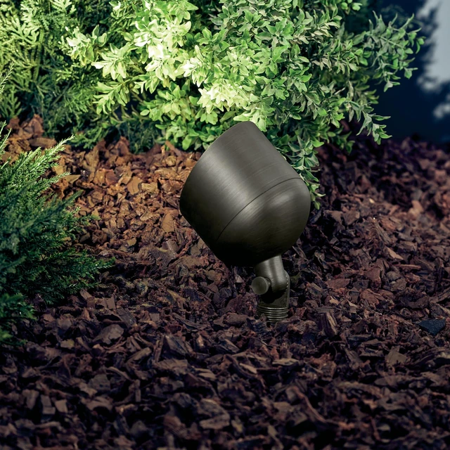 Alt view image 6 of 7 - Kichler PAR36 Low Voltage Landscape Spotlight Light, Centennial Brass | Customizable PAR36 system directs uplighting for trees and architectural accents (4.5" x 5.75"), 15487CBR