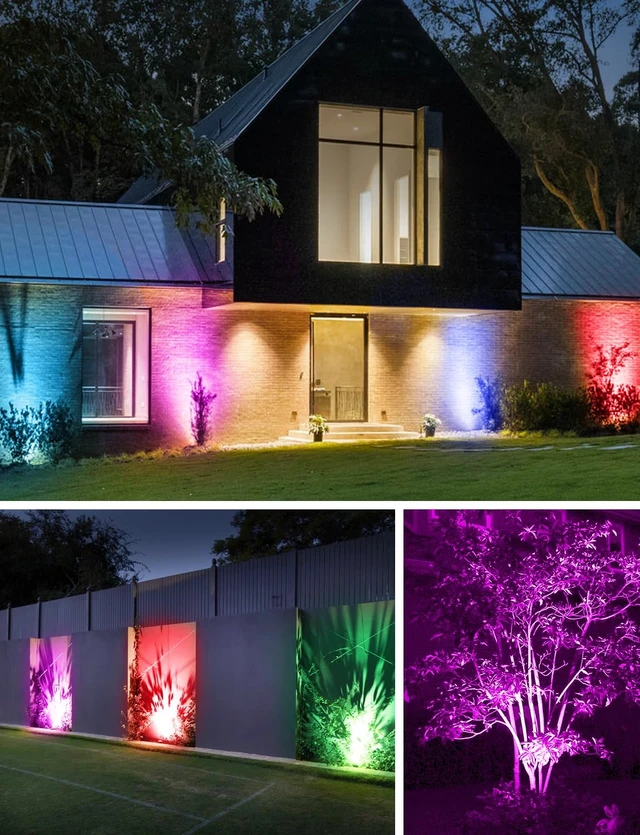 Alt view image 7 of 7 - SUNVIE RGBW Low Voltage Landscape Lighting Color Changing 12W Waterproof Well Lights Landscape LED In Ground 12-24V Dimmable Paver Lights with Connectors for Pathway Garden Yard Fence Deck, 8 Pack