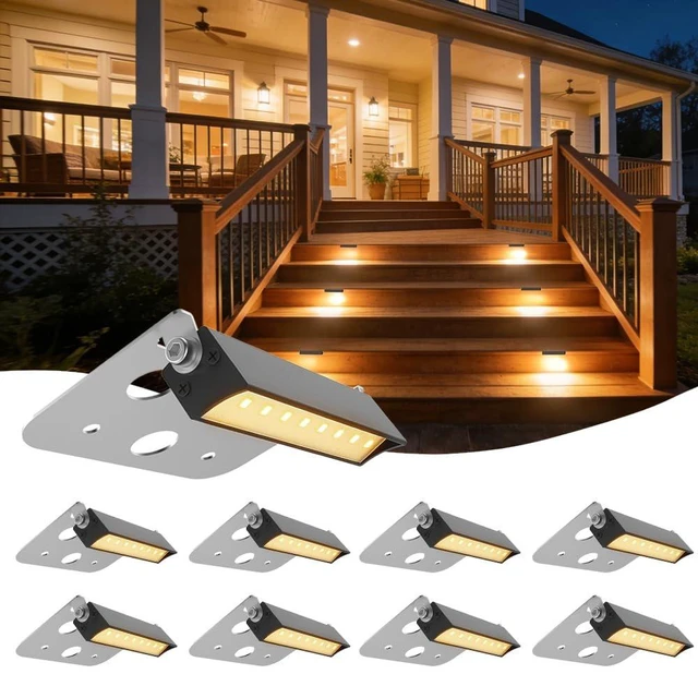 Main image of JESLED 8 Pack 4 inch Retaining Wall Lights, Low Voltage Landscape Lighting | 2700K Warm White, 3W LED Hardscape Lighting, AC/DC 12-24V, 500LM Brightness, IP65 Waterproof for Wall Stair Patio Fire Pit