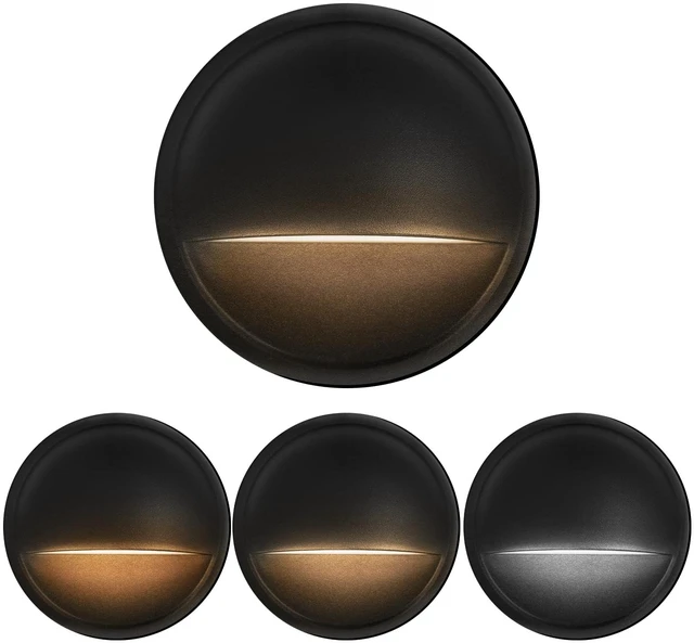 Main image of WOMINGYOUWO LED Low Voltage Deck Lights Outdoor Waterproof,6-Pack 3CCT Deck Lighting Fixtures Landscape Step,3W,12V-24V AC/DC Die-cast Aluminum Housing Fence Lamp Wired 2700K/3500K/5000K (Black)