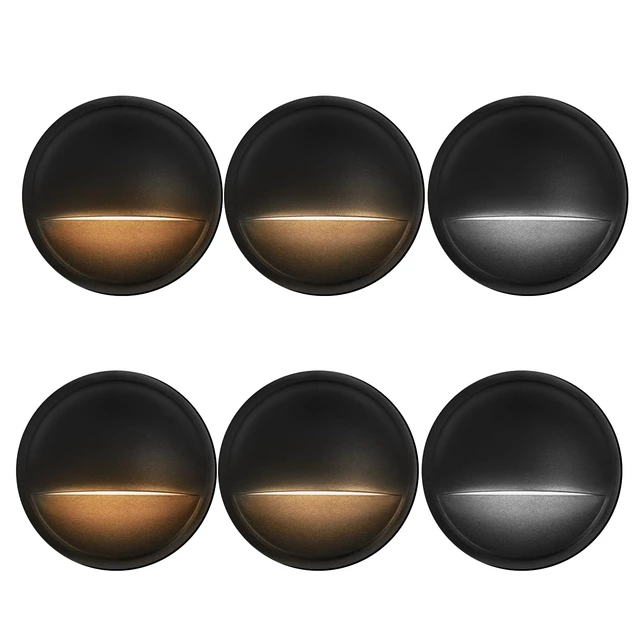 Alt view image 7 of 7 - WOMINGYOUWO LED Low Voltage Deck Lights Outdoor Waterproof,6-Pack 3CCT Deck Lighting Fixtures Landscape Step,3W,12V-24V AC/DC Die-cast Aluminum Housing Fence Lamp Wired 2700K/3500K/5000K (Black)