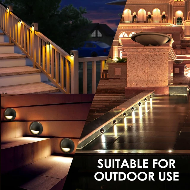 Alt view image 6 of 7 - WOMINGYOUWO LED Low Voltage Deck Lights Outdoor Waterproof,6-Pack 3CCT Deck Lighting Fixtures Landscape Step,3W,12V-24V AC/DC Die-cast Aluminum Housing Fence Lamp Wired 2700K/3500K/5000K (Black)