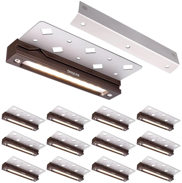 Main image of 3.5W 7 Inch Low Volt Aluminum Retaining Wall Lights, ORB IP67 2700K 260lm | 12-24V AC/DC 2700K Hardscape Lighting Low Voltage Step Lights With Wall Mount Brackets 5ft Corded 12Pk with IP65 Wire Nuts