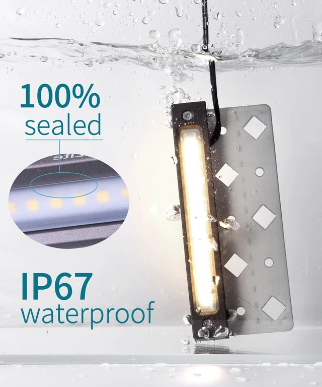 Alt view image 3 of 7 - 3.5W 7 Inch Low Volt Aluminum Retaining Wall Lights, ORB IP67 2700K 260lm | 12-24V AC/DC 2700K Hardscape Lighting Low Voltage Step Lights With Wall Mount Brackets 5ft Corded 12Pk with IP65 Wire Nuts