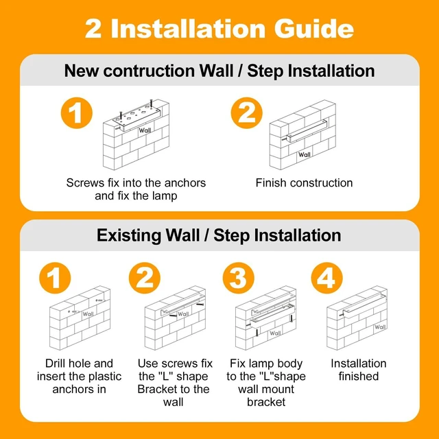 Alt view image 5 of 7 - 3.5W 7 Inch Low Volt Aluminum Retaining Wall Lights, ORB IP67 2700K 260lm | 12-24V AC/DC 2700K Hardscape Lighting Low Voltage Step Lights With Wall Mount Brackets 5ft Corded 12Pk with IP65 Wire Nuts