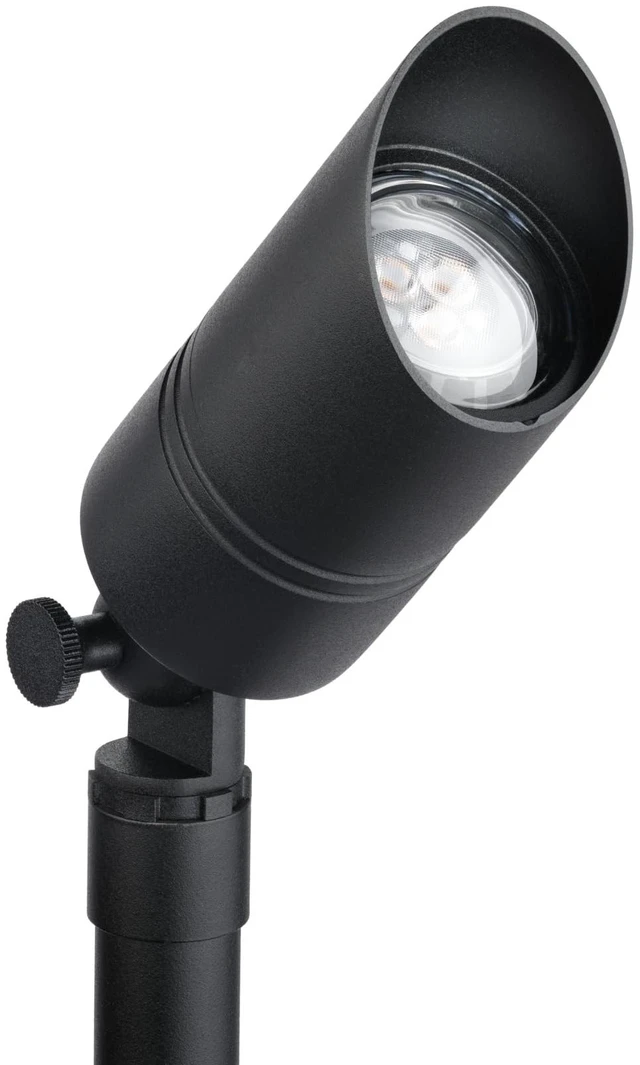 Main image of Kichler MR16 Landscape Spotlight Light, Black Brass | Cast brass fixture directs uplighting for trees and architectural accents (2.25" x 5.25"), 15475BKB