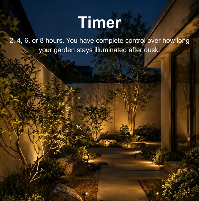 Alt view image 4 of 7 - ZYAN Landscape Spotlights with Timer, Dimmable, Auto On Off, IP65 Waterproof Uplight for Yard Garden Pathway, Low Voltage Plug and Play, Warm White (10 Pack)