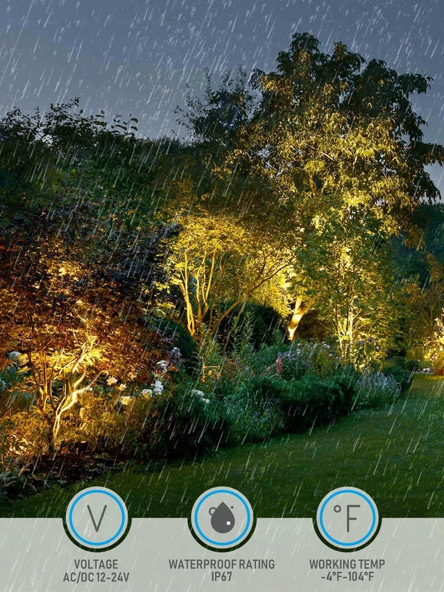 Alt view image 5 of 7 - LEONLITE 6-Pack Dia.4 Inch 3000K Well Lights Shielded Top Oil Rubbed Bronze | 12-24V AC/DC, CRI90, Landscape LED In Ground Outdoor, Low Voltage Garden Landscaping, Warm White, Aluminum