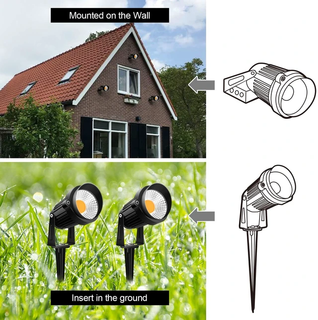 Alt view image 6 of 7 - ZUCKEO 10W Landscape Lighting Low Voltage LED Landscape Lights, IP66 Waterproof Landscape Spotlights Yard Lawn Garden Outdoor Lights 12V 24V 1000LM Warm White (12Pack with Connectors)