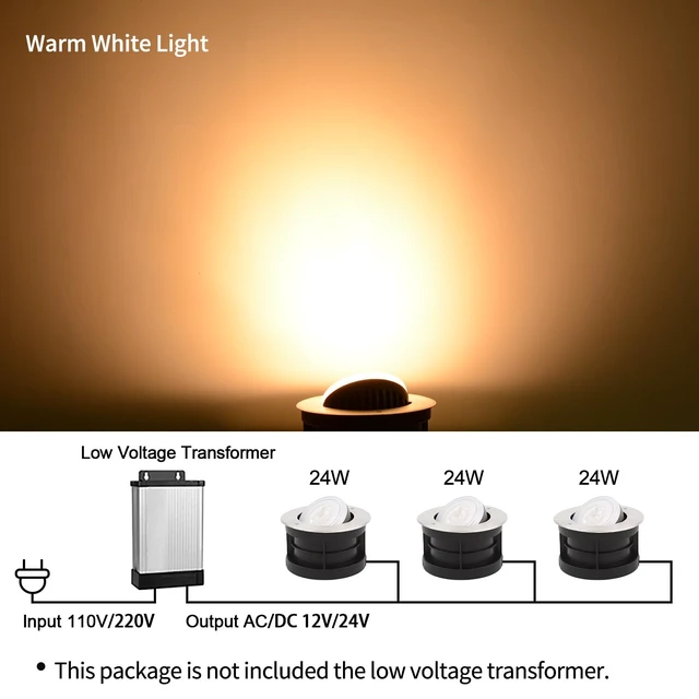 Alt view image 6 of 7 - SAMVOL Angle-Adjustable Led Inground Light for Gardens-Outdoor LED Well Lights,Landscape Pathway In-Ground Lighting Fixtures,Buried lamp,Low Voltage,IP65, Stainless Steel (48 Watts)