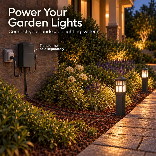 Alt view image 6 of 7 - LL LIGHTING LIVING Low Voltage Bollard Path Lights Black 2 Pack | 0.6W 22LM 3200K Warm White LED Metal Body Glass Shade Ground Stake Quick Connector