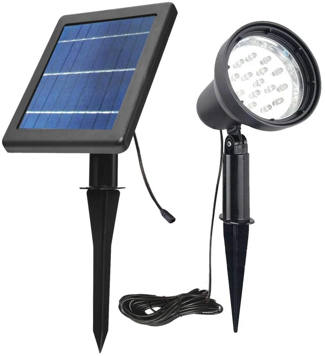 Main image of Solar Spot Lights Outdoor Waterproof for Flag Landscape 16.4Ft Wire | Separate Panel,2 Installation Ways,Dusk to Dawn,Auto On/off,Solar Powered Led Flood Light for Garden Yard Tree Pathway,5500K