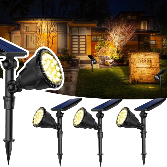Main image of Halloween Solar Spot Lights Outdoor Ideal Decor for Landscape Warm White-4P | Christmas Lights, High Lumen, 18LEDs, Multiple Modes, Best for Tree, Garden