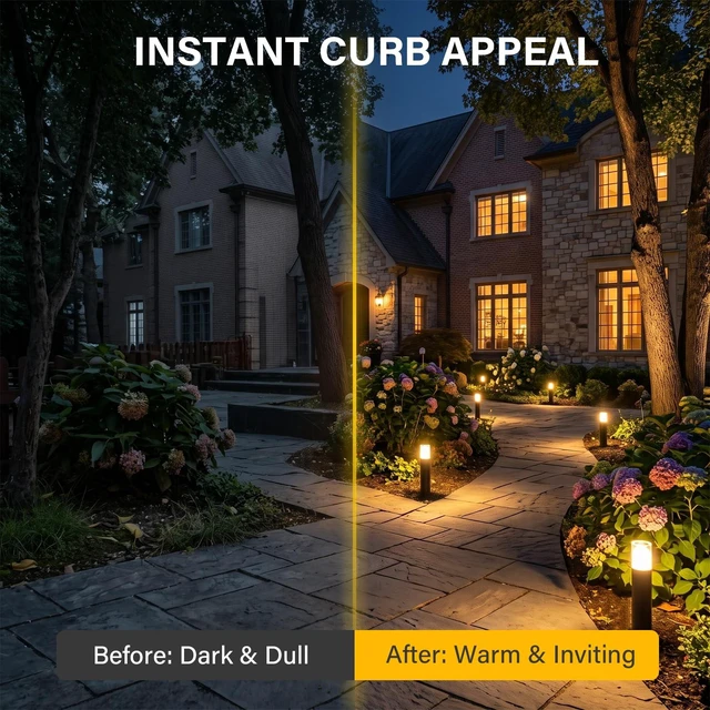 Alt view image 5 of 7 - GOLDEN STAR Low Voltage Bollard Path Lights 12V G4 LED 1.2W, 2Pack | 12V LED Bollard Path Lights, 95LM, 2700K Warm White Landscape Lighting with Stake & Connector for Garden, Bronze Finish