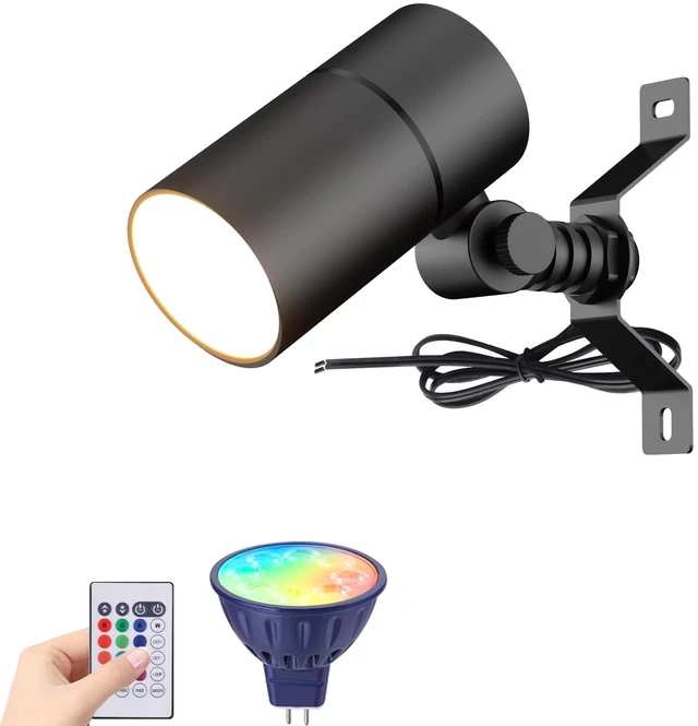 Main image of Makergroup 12V Low Voltage Landscape Light for Down Light Tree Lights, Remote Control RGBW MR16 LED Bulb, RGB+CCT Tunable 2700K-6500K, IP65 Waterproof Spotlight for Outdoor Garden Yard Fence (Black)
