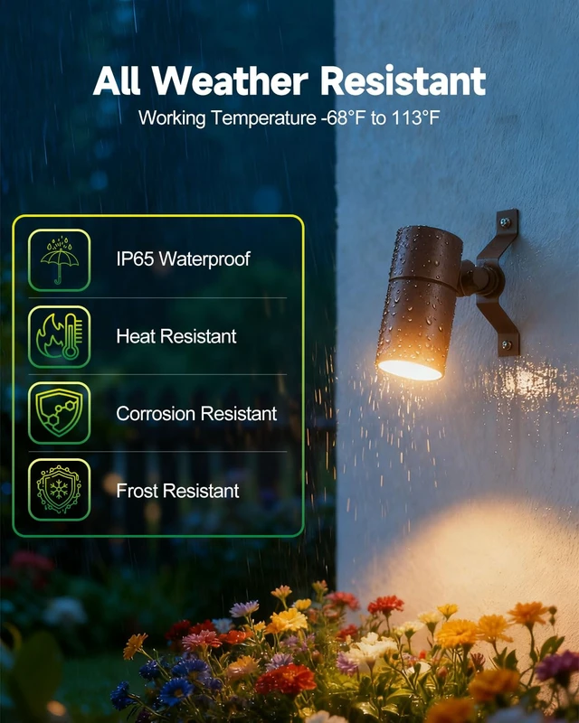 Alt view image 6 of 7 - Makergroup 12V Low Voltage Landscape Light for Down Light Tree Lights, Remote Control RGBW MR16 LED Bulb, RGB+CCT Tunable 2700K-6500K, IP65 Waterproof Spotlight for Outdoor Garden Yard Fence (Black)