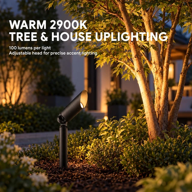 Alt view image 3 of 7 - LL LIGHTING LIVING Low Voltage Landscape Spotlights 12V LED Outdoor Spot Lights for Yard Garden Tree Uplighting 3W 100 Lumens Weateproof Die-cast Aluminum Housing 2900K Warm White 2PK