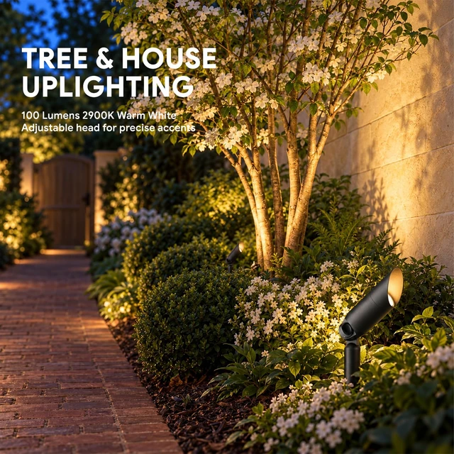 Alt view image 5 of 7 - LL LIGHTING LIVING Low Voltage Landscape Spotlights 12V LED Outdoor Spot Lights for Yard Garden Tree Uplighting 3W 100 Lumens Weateproof Die-cast Aluminum Housing 2900K Warm White 2PK
