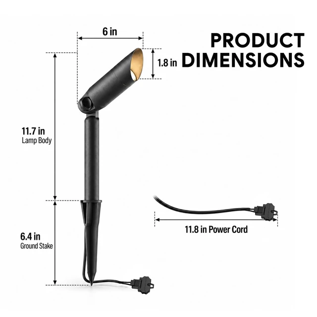 Alt view image 6 of 7 - LL LIGHTING LIVING Low Voltage Landscape Spotlights 12V LED Outdoor Spot Lights for Yard Garden Tree Uplighting 3W 100 Lumens Weateproof Die-cast Aluminum Housing 2900K Warm White 2PK
