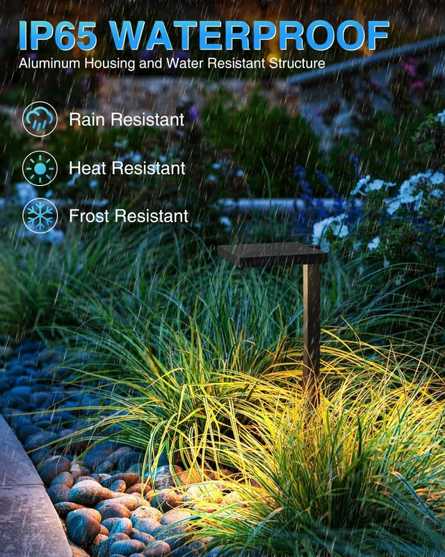 Alt view image 4 of 7 - SUNVIE 3CCT Low Voltage Pathway Lights Wired Pathway Lights Outdoor 5W 3000K Anti Glare LED Low Voltage Landscape Lighting Waterproof Landscape Path Lights for Walkway Backyard Garden Patio, 4 Pack