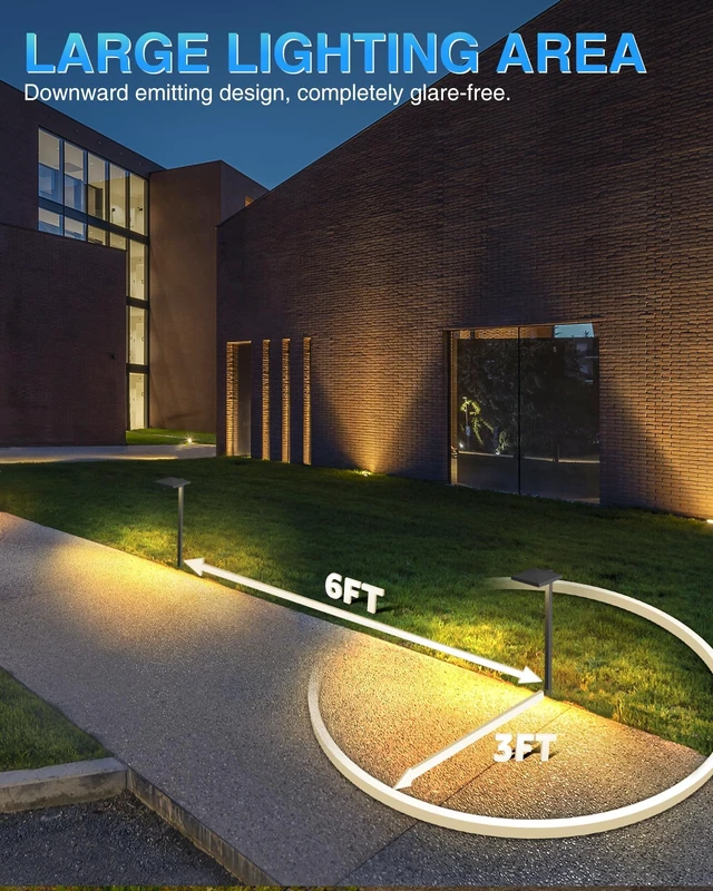 Alt view image 5 of 7 - SUNVIE 3CCT Low Voltage Pathway Lights Wired Pathway Lights Outdoor 5W 3000K Anti Glare LED Low Voltage Landscape Lighting Waterproof Landscape Path Lights for Walkway Backyard Garden Patio, 4 Pack