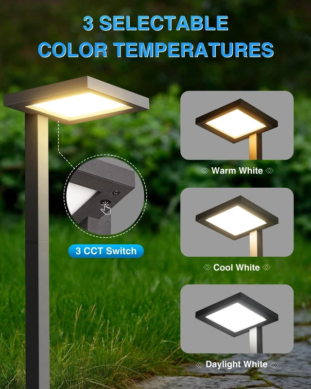 Alt view image 6 of 7 - SUNVIE 3CCT Low Voltage Pathway Lights Wired Pathway Lights Outdoor 5W 3000K Anti Glare LED Low Voltage Landscape Lighting Waterproof Landscape Path Lights for Walkway Backyard Garden Patio, 4 Pack