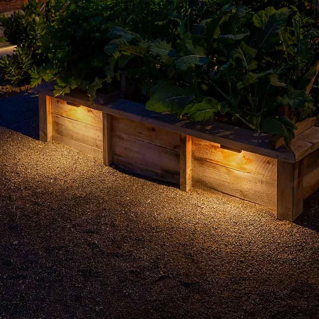 Alt view image 3 of 4 - FXL LD Low Voltage LED Landscape Ledge Light, Flat Black | 75-lumen, 2700K G4 LED with a snap-on frosted lens, 10 ft. lead, and phase dimming for hardscape lighting (LDLED20WFB)
